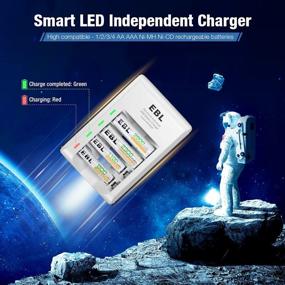 img 1 attached to EBL 8-Pack AAA Rechargeable Batteries With 1100MAh Capacity, Smart C807 Battery Charger, And Micro USB Charging Cable
