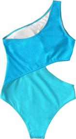 img 3 attached to SweatyRocks Shoulder Swimsuit Swimwear Monokini Women's Clothing ~ Swimsuits & Cover Ups