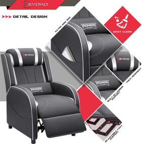 img 2 attached to Experience Ultimate Comfort With Devoko Silver PU Leather Massage Gaming Recliner Chair For Modern Living Spaces