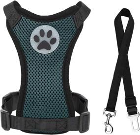 img 4 attached to 🐾 Kosttapaws Dog Car Vest Harness with Seatbelt Set - Adjustable Pet Harness with Safety Belt - Double Breathable Mesh Fabric for Small Medium Large Dogs - Vehicle Connector Strap Included