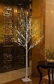 img 3 attached to 8FT 132 LED Birch Tree - Perfect For Home, Festival, Party & Christmas Decorations | Indoor/Outdoor Use | Warm White Lights