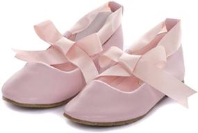 img 2 attached to Girls Ballet Shoes Ribbon Little Girls' Shoes : Flats