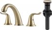 wowow widespread bathroom faucet brushed gold bathroom sink faucet 3 hole vanity faucet 2 handle basin faucet 8 inch mixer tap with pop up drain and supply hose logo