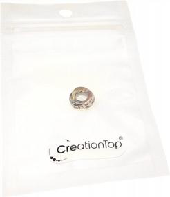img 1 attached to Creationtop Charms Trinity Ring Live Love Laugh Silver Plated Charm Bead (4.8-5Mm)