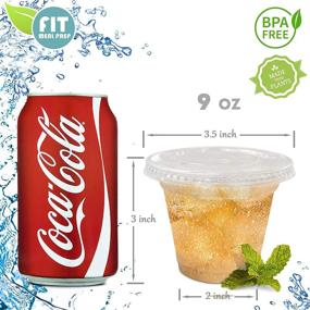 img 3 attached to 🥤 100-Pack 9 oz Clear Plastic Cup with Lid - BPA-Free Takeout Container for Iced Cold Drinks: Coffee, Tea, Juice, Smoothie, Bubble Boba – Disposable and Durable, Crack-Resistant