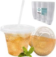 🥤 100-pack 9 oz clear plastic cup with lid - bpa-free takeout container for iced cold drinks: coffee, tea, juice, smoothie, bubble boba – disposable and durable, crack-resistant логотип