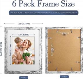 img 3 attached to 6-Piece Rustic Distressed White Farmhouse Picture Frames Set, 11X14 Size With Wood Pattern, High Definition Glass And Wall Mounting, Perfect For Home Decor And Photo Display By SYNTRIFIC