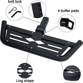 img 2 attached to HONGNAL 2 Inch Hitch Step Bar With Lock - Rear Bumper Guard Protector For Car Truck Vehicles