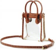 clear pvc shoulder handbag women: crocodile vegan leather mini tote cross body bag purse logo