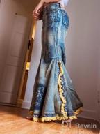 img 1 attached to Women'S Casual Stretch Waist Denim Ruffle Fishtail Skirt - LISUEYNE review by Jeff Zamora
