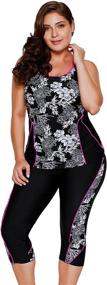 img 3 attached to Aleumdr Printed Racerback Tankini Swimsuits Women's Clothing - Swimsuits & Cover Ups