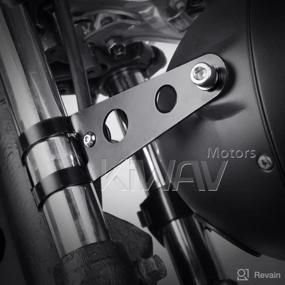 img 4 attached to 🏍️ KiWAV Headlight Mount Brackets: Fork Ears Black for Motorcycle Bobber Chopper Cafe Racer - Adjustable 30-38mm