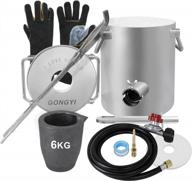 high-quality gas melting furnace kit - 6kg capacity - stainless steel 304 - inclusive of crucible, tongs, and gloves for efficient metal smelting logo