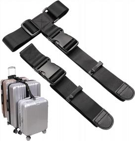 img 4 attached to Travel Conveniently With Luggage Connector Straps - 2Pack, Multi-Adjustable 1.5" W Travel Attachment Accessories For Carry On Bag Stacker
