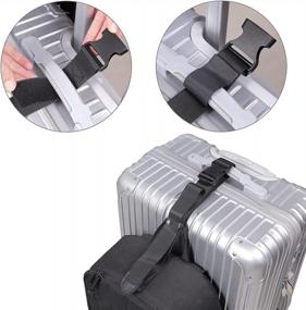 img 3 attached to Travel Conveniently With Luggage Connector Straps - 2Pack, Multi-Adjustable 1.5" W Travel Attachment Accessories For Carry On Bag Stacker