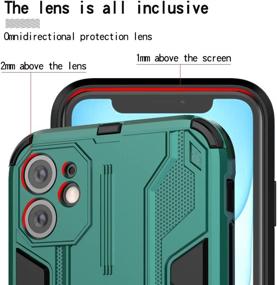 img 1 attached to RIZZ Case For IPhone 11 With Kickstand Holder Magnetic Shockproof Car Mount Armor Military Ultra Slim Mobile Phone Cover For Men And Women Drop Protection (Green)