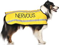 🐾 dexil limited waterproof reflective fleece lined dog coats with nervous yellow warm design (give me space) - prevents accidents by proactively warning others of your dog logo