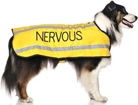 img 4 attached to 🐾 Dexil Limited Waterproof Reflective Fleece Lined Dog Coats with Nervous Yellow Warm Design (Give Me Space) - Prevents Accidents by Proactively Warning Others of Your Dog