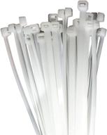 white 20-inch heavy-duty nylon cable zip ties, 0.2-inch width, 50-pack логотип