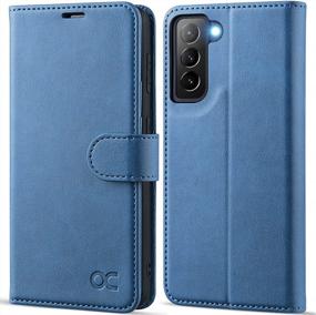 img 4 attached to OCASE Galaxy S21 FE 5G Wallet Case - PU Leather Flip Folio W/ Card Holders & RFID Blocking Kickstand [Shockproof TPU Inner Shell] 6.4" (2022) Light Blue