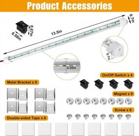 img 1 attached to Linkstyle 48-LED Interior Light Bar With DIY Switch - 6500K White LED Strip For Car, Truck, Camper, RV, Boat, And Cabinet - Pack Of 4 For Enclosed Trailer And Cargo Lorry Lighting