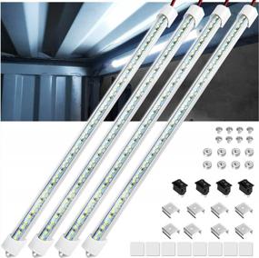 img 4 attached to Linkstyle 48-LED Interior Light Bar With DIY Switch - 6500K White LED Strip For Car, Truck, Camper, RV, Boat, And Cabinet - Pack Of 4 For Enclosed Trailer And Cargo Lorry Lighting