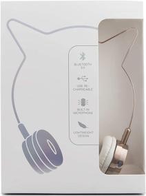 img 1 attached to 🎧 Wire Frame Headset with Microphone - Lux Accessories Rose Gold Cat Ear Headphones