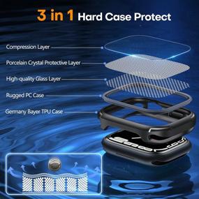 img 2 attached to Get Ultimate Protection For Your New Apple Watch Series 8/7 With TAURI'S 2-Pack Case And Tempered Glass Screen Protector - Military Grade [2022 Release]