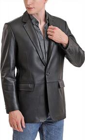 img 3 attached to Мужской кожаный блейзер из овечьей кожи BGSD: идеальное спортивное пальто для любого случая