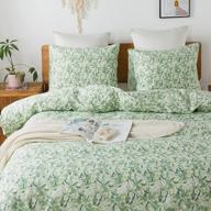 travan green floral duvet cover set - 100% cotton, ultra soft, reversible, queen size with zipper closure logo