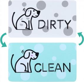 img 4 attached to Двусторонний магнит для посудомоечной машины Clean Dirty Sign - универсальный кухонный флип-индикатор с прочной магнитной крышкой, отличный подарок для женщин и владельцев собак