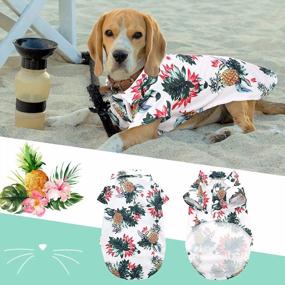 img 1 attached to Get Your Furry Friend Ready For Summer With A Hawaiian Shirt For Dogs - Floral Cool T-Shirt Clothes, Dog Outfits For Small Dogs In White (Large Size)