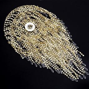 img 2 attached to Gold Acrylic Chandelier Shade With Crystal Beads And 3 Tiers - Perfect For Bedroom, Wedding, Or Party Decoration - 12.6" Diameter