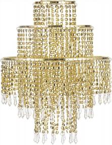 img 4 attached to Gold Acrylic Chandelier Shade With Crystal Beads And 3 Tiers - Perfect For Bedroom, Wedding, Or Party Decoration - 12.6" Diameter