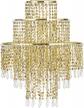gold acrylic chandelier shade with crystal beads and 3 tiers - perfect for bedroom, wedding, or party decoration - 12.6" diameter logo