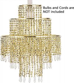 img 3 attached to Gold Acrylic Chandelier Shade With Crystal Beads And 3 Tiers - Perfect For Bedroom, Wedding, Or Party Decoration - 12.6" Diameter