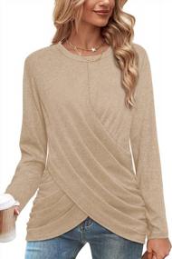 img 3 attached to Shop Jescakoo'S Stylish Twist Front Long Sleeve Tunics For Women - Perfect Legging Pairing!