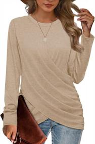 img 4 attached to Shop Jescakoo'S Stylish Twist Front Long Sleeve Tunics For Women - Perfect Legging Pairing!