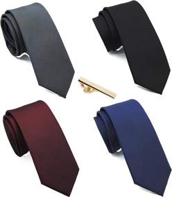 img 4 attached to 👔 Best Narrow Men's Accessories: Skinny Neckties in 4 Colors - TC040E Ties, Cummerbunds & Pocket Squares