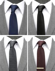 img 3 attached to 👔 Best Narrow Men's Accessories: Skinny Neckties in 4 Colors - TC040E Ties, Cummerbunds & Pocket Squares