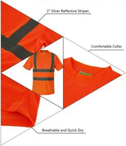 img 2 attached to Stay Safe In Style With SHORFUNE'S High-Visibility Orange T-Shirt - ANSI/ISEA XL Standards Compliant