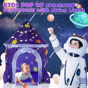 img 3 attached to Xmas Gift For Kids: LOJETON 1Pc Space Ship Play Tent, Tunnel & Ball Pit (Balls Not Included)