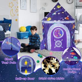 img 1 attached to Xmas Gift For Kids: LOJETON 1Pc Space Ship Play Tent, Tunnel & Ball Pit (Balls Not Included)