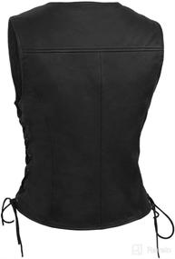 img 1 attached to True Element Women's Longer Length Motorcycle Leather Vest: Side Laces, Black (Sizes XS-3XL)