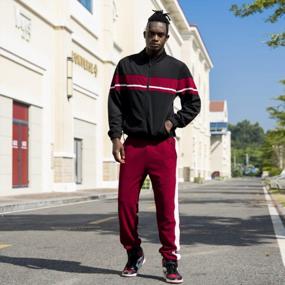 img 3 attached to Stay Active And Comfortable: TOLOER Men'S Full Zip Athletic Tracksuit For Warm Jogging