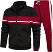 stay active and comfortable: toloer men's full zip athletic tracksuit for warm jogging logo