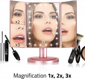img 2 attached to Get Flawless Makeup With BriteNway'S Portable LED Vanity Mirror: Tri-Fold, Magnified And Touch Screen With High-Powered Lights