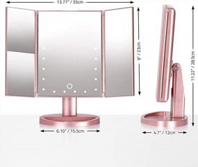 img 1 attached to Get Flawless Makeup With BriteNway'S Portable LED Vanity Mirror: Tri-Fold, Magnified And Touch Screen With High-Powered Lights