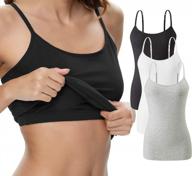 comfortable and stylish: vislivin women's cotton camisole with adjustable straps, shelf bra, and stretch undershirts logo