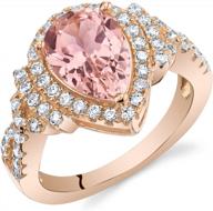 stunning simulated morganite tear-drop ring in rose-tone sterling silver by peora logo